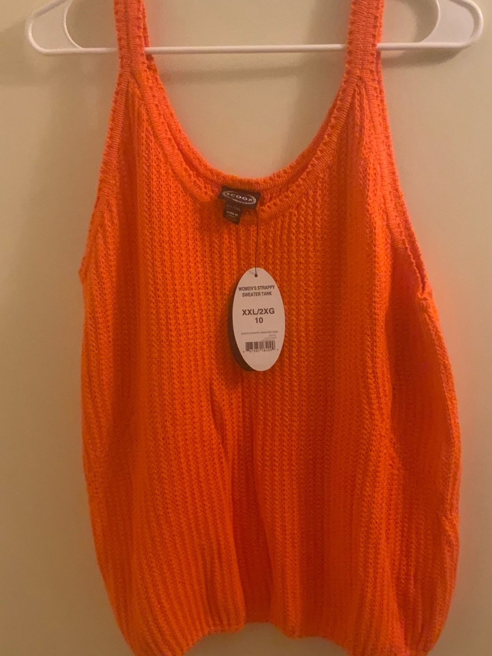 Scoop Bright Orange Strappy Knit Tank - Women's